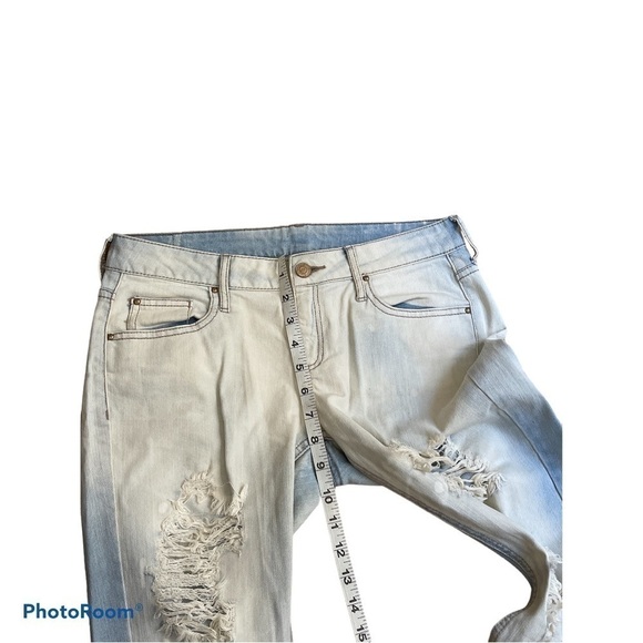 Mango Light Wash Distressed Jeans Women’s Size 4 Straight Leg Ripped Denim - Picture 7 of 9